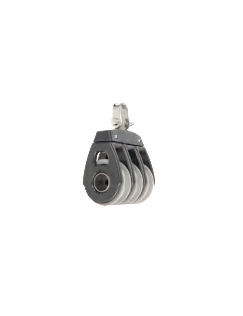 Poulie triple à billes Ø38mm + émerillon Poulie triple à billes Ø38mm + émerillon
