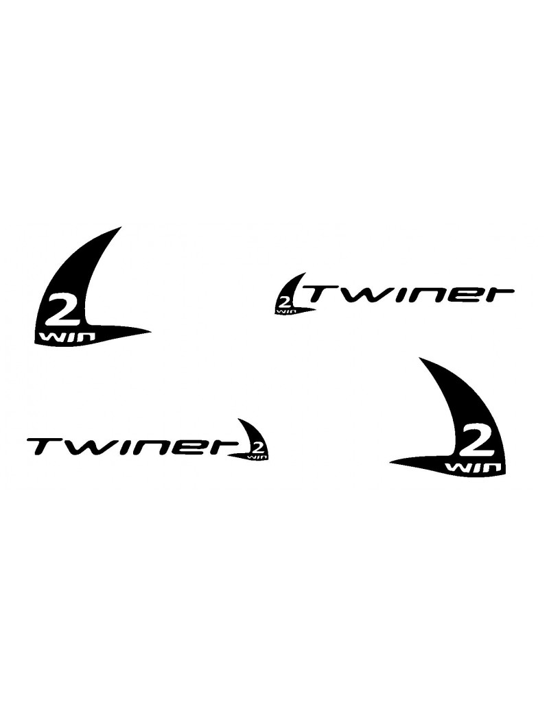 Autocollant coque Twiner (Le jeu D/G: Twiner + logo 17cm x2) - Noir