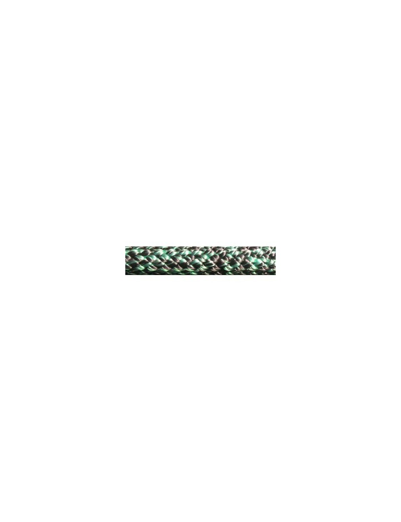 Drisse polyester préétirée Ø5mm chinée noir/vert Drisse polyester préétirée Ø5mm chinée noir/vert