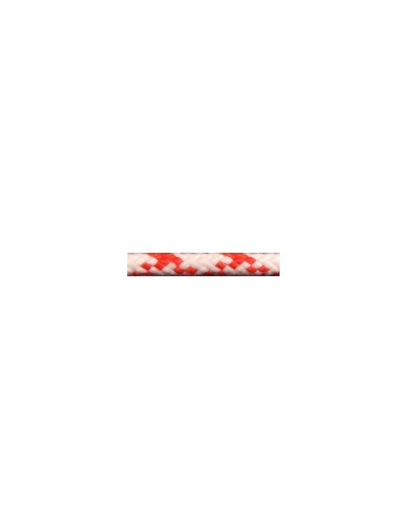 Ecoute polyester 16F Touché coton Ø10mm - blanc/fils rouge Ecoute polyester 16F Touché coton Ø10mm - blanc/fils rouge