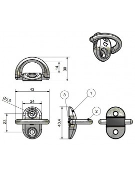 Cadène articulée inox 2 points de fixation Ø6mm