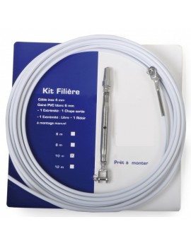 Kit filière gainé blanc à chape fixe monotoron 1X19 - 6m