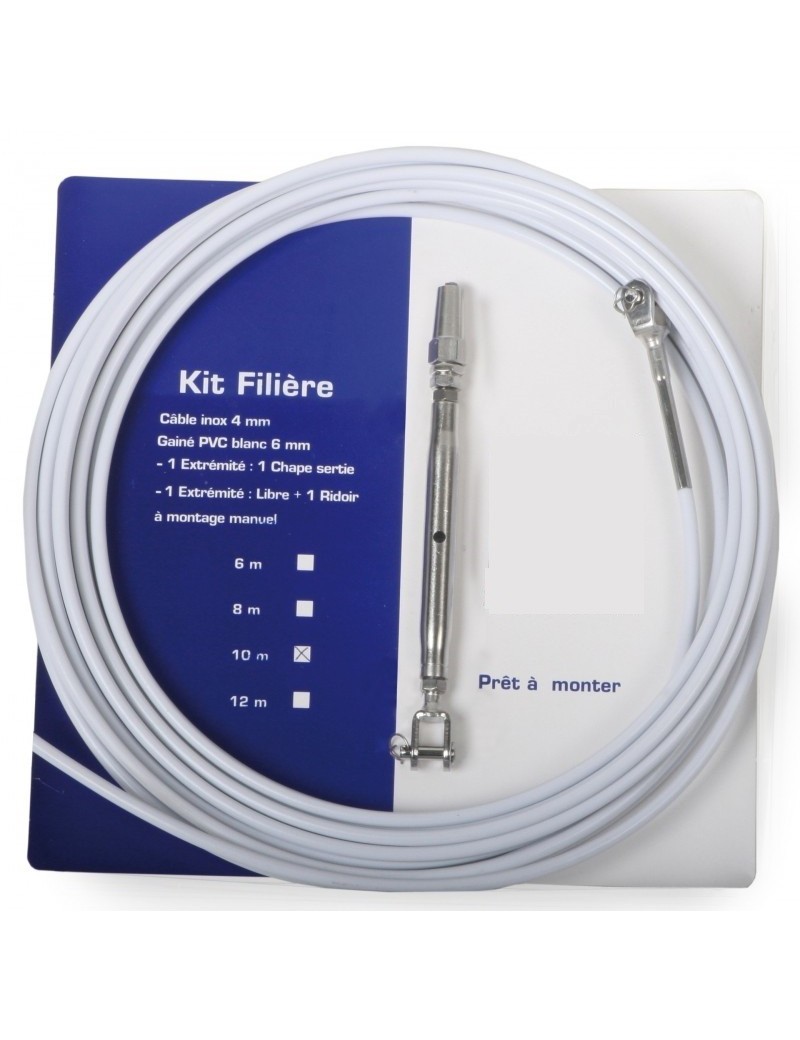 Kit filière gainé blanc à chape fixe monotoron 1X19 - 6m