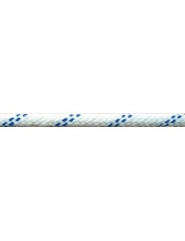 Ecoute polyester 32F "Touché coton" Ø10mm blanc fils bleus