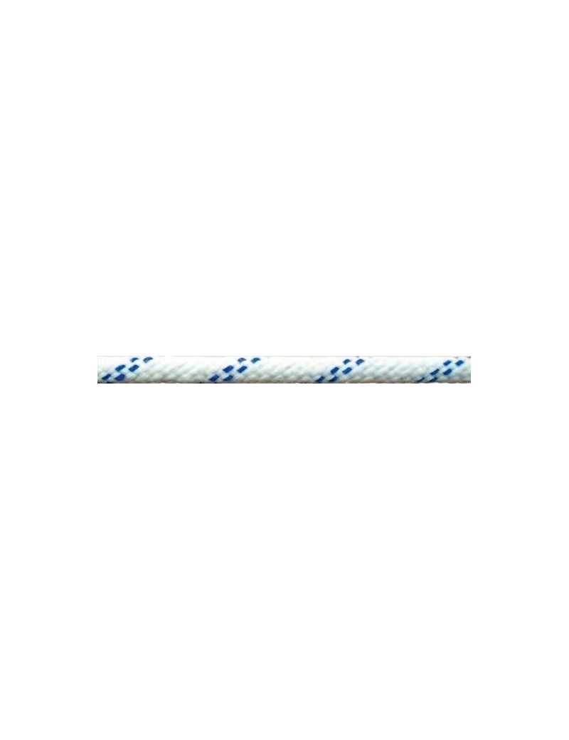 Ecoute polyester 32F "Touché coton" Ø10mm blanc fils bleus Ecoute polyester 32F "Touché coton" Ø10mm blanc fils bleus
