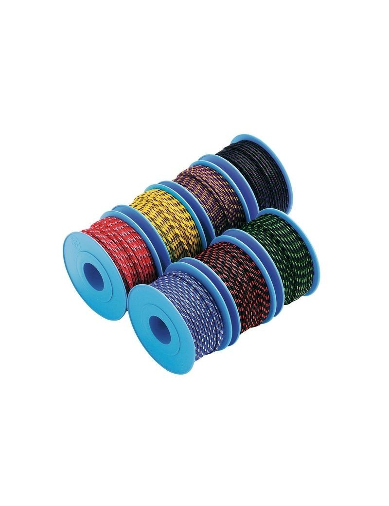 Garcette polyester noir fils vert Ø3mm bobinot10m Garcette polyester noir fils vert Ø3mm bobinot10m