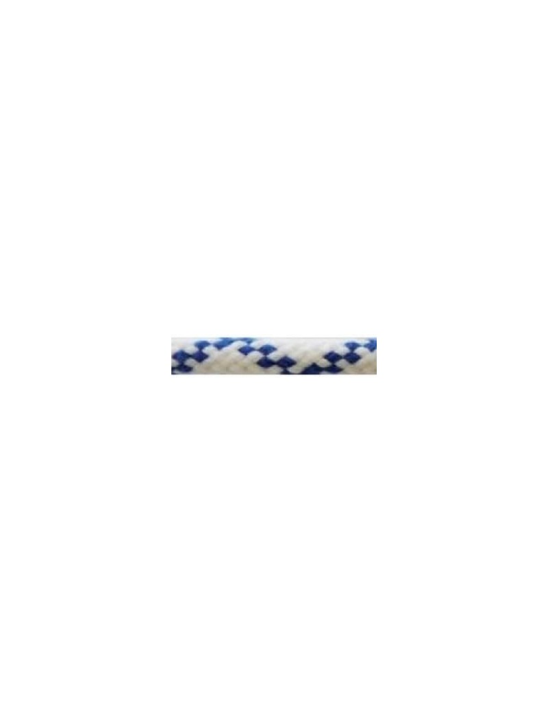 Ecoute polyester 32F "Touché coton" Ø8mm blanc fils bleus Ecoute polyester 32F "Touché coton" Ø8mm blanc fils bleus