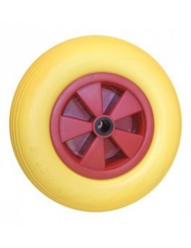 Roue increvable PU Ø400m - axe Ø25mm