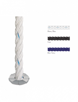 Cordage 3 torons polyester Ø4mm - blanc