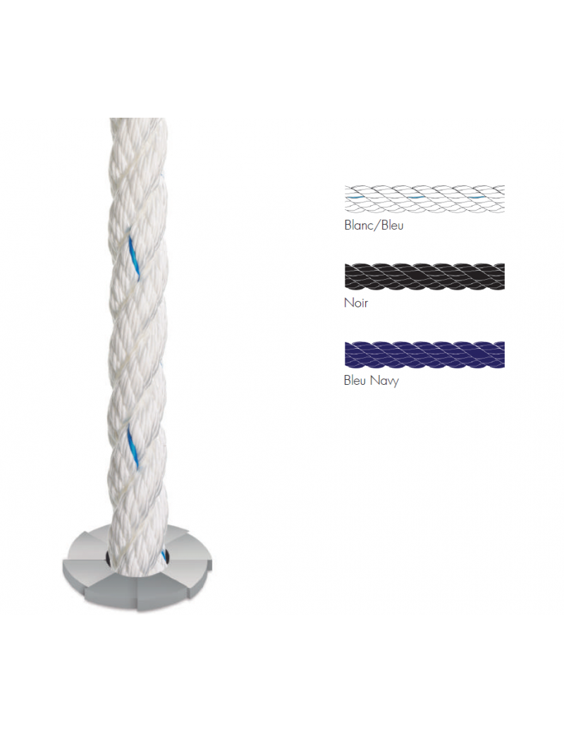 Cordage 3 torons polyester Ø4mm - blanc