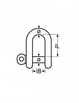 Manille Droite Longue Forgée M12 Inox A4