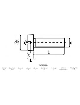 Vis métrique TC fendue - inox A4