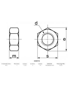 Ecrou HU - inox A4